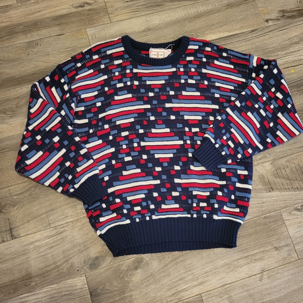Vintage Jordache man grandpa sweater made in the usa size medium 4